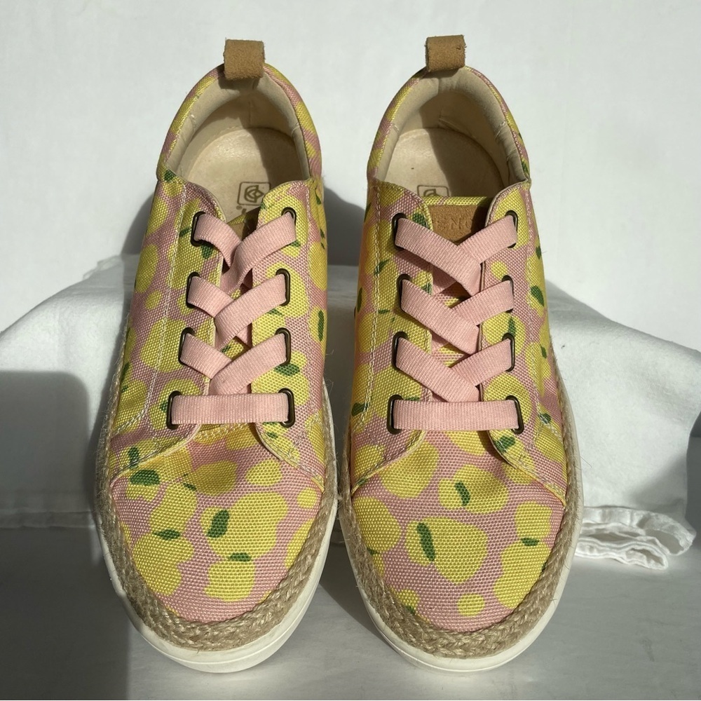 Spenco Malibu 21 Gore-Lace Bokeh Blush Platform Sneakers Spring/Summer sz 8.5‎